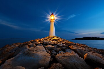 Inspiring light, shining in the darkness, beacon of hope symbolizes guidance and comfort during times of uncertainty