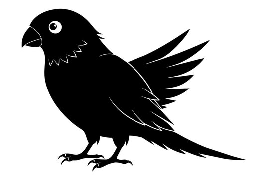 recommend clip art: lovebird silhouette black color vector art illustration