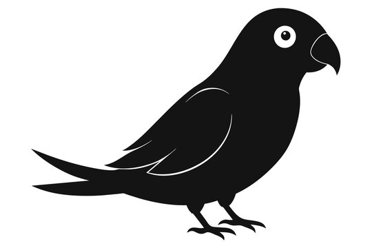 recommend clip art: lovebird silhouette black color vector art illustration