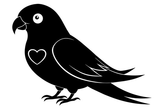 recommend clip art: lovebird silhouette black color vector art illustration