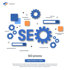 SEO optimization, information processing, web search flat style vector concept illustration