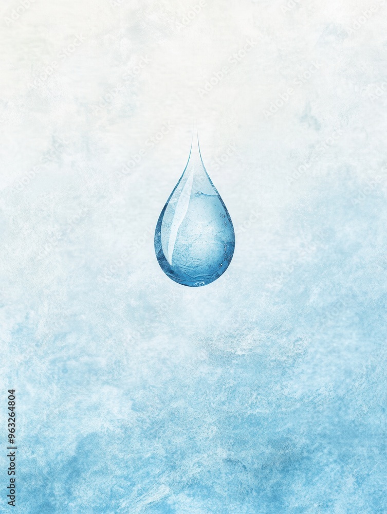 Aufkleber a simple yet striking logo showcases a single water droplet, emphasizing themes of hydration and fre