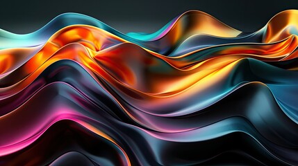 abstract 3d background fluid wave light design colorful rainbow curve glow oil dynamic motion