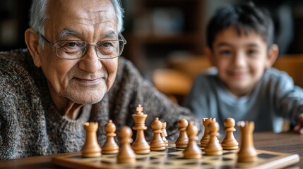 Strategy Games Strengthen Family Bonds: South Asian Elderly Man Mentoring Young Relative in Chess for Mental Health Stimulation