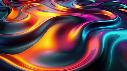 Obraz premium abstract 3d background fluid wave light design colorful rainbow curve glow oil dynamic motion