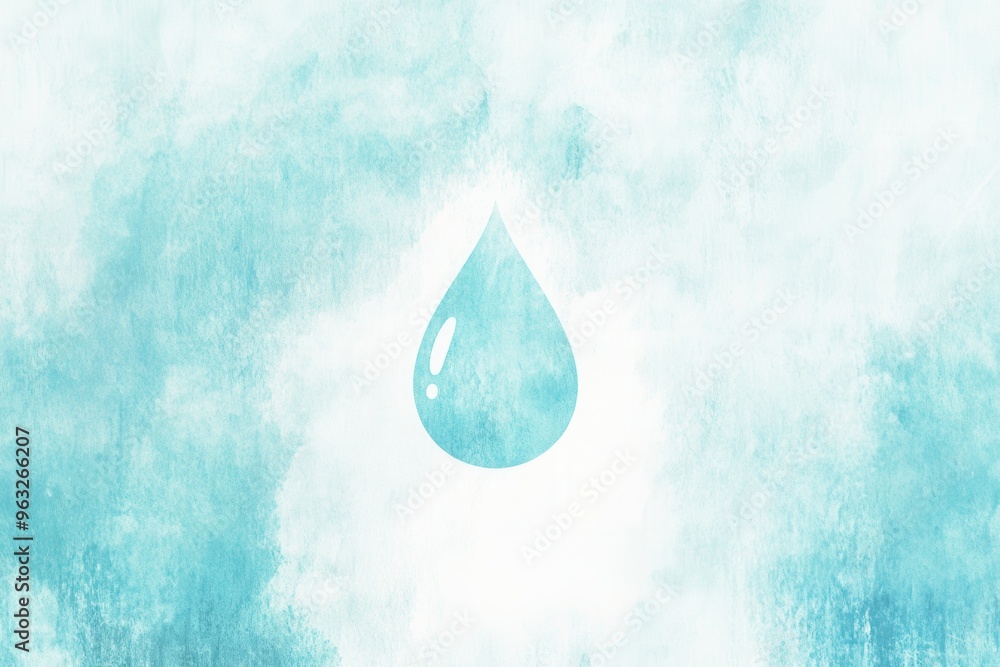 Aufkleber a simple design showcases a water drop symbolizing hydration and freshness against a soothing blue b