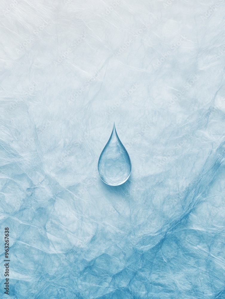Poster this design showcases a clear droplet, emphasizing themes of hydration, purity, and freshness on a t