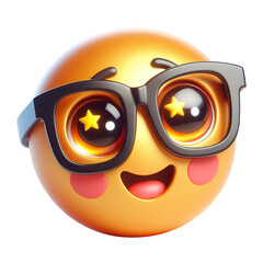 3d happy emoji icon. Realistic 3d high quality isolated render	