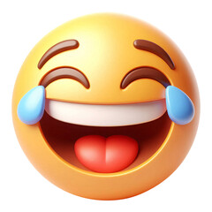 3d happy emoji icon. Realistic 3d high quality isolated render	