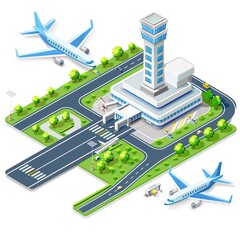 airport symbol isometric