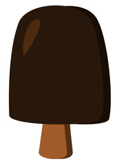 chocolate popsicle on a stick. ice cream