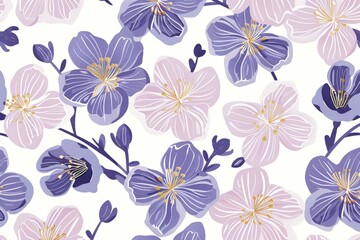 Kadupul Flower - Rare Sri Lankan Beauty Blooming Under Moonlight in Seamless Pattern Design.. Beautiful simple AI generated image