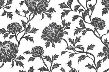 Kadupul Flower - Rare Sri Lankan Beauty Blooming Under Moonlight in Seamless Pattern Design.. Beautiful simple AI generated image