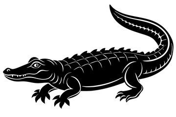 Alligator silhouette vector illustration