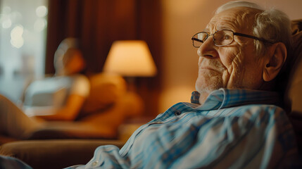 Elderly Patient Using Telehealth Device for Remote Healthcare Monitoring