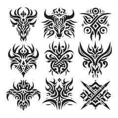 Tattoos tribal designs bundle  collection in a white background
