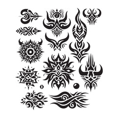 Tattoos tribal designs bundle  collection in a white background