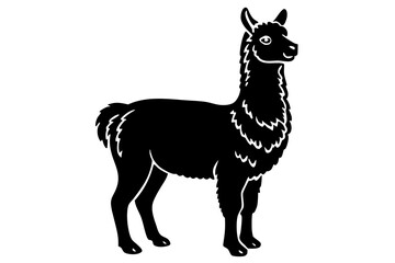 Alpaca silhouette vector illustraion