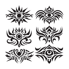 Tattoos tribal designs bundle  collection in a white background