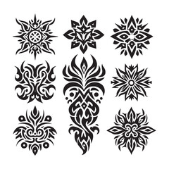 Tattoos tribal designs bundle  collection in a white background
