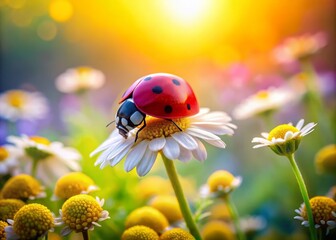 Fototapeta premium summer mood photography of a ladybug's habitat