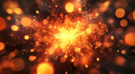 Naklejka premium Abstract Golden Bokeh Explosion Background