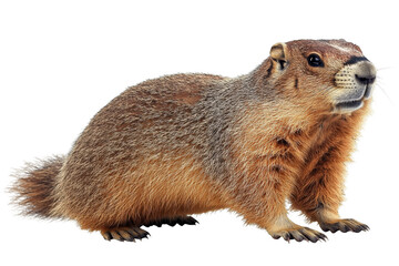 Fototapeta premium Marmot close-up on transparent background