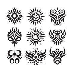 Tattoos tribal designs bundle  collection in a white background