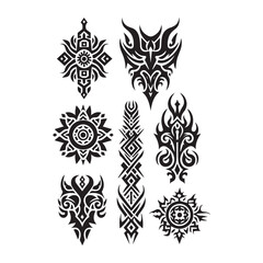Tattoos tribal designs bundle  collection in a white background
