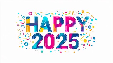 Happy New Year background with 2025. Festive celebration banner.