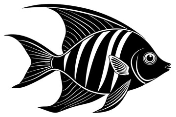 Angelfish silhouette vector illustration