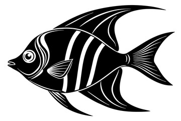 Angelfish silhouette vector illustration