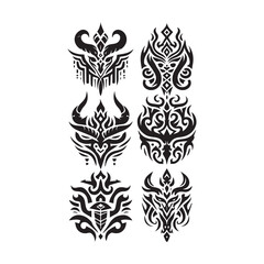 Tattoos tribal designs bundle  collection in a white background
