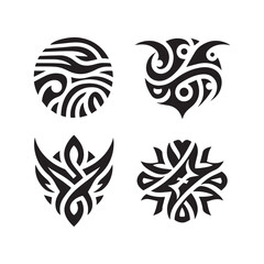 Tattoos tribal designs bundle  collection in a white background
