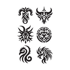 Tattoos tribal designs bundle  collection in a white background