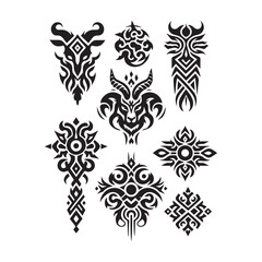 Tattoos tribal designs bundle  collection in a white background