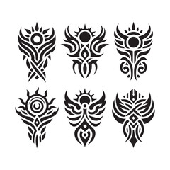 Tattoos tribal designs bundle  collection in a white background