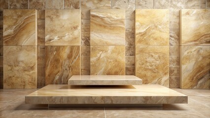 Sophisticated backdrop of beige stone slabs for luxury product display, beige, stone, slabs