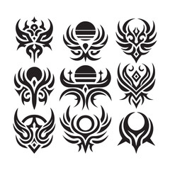 Tattoos tribal designs bundle  collection in a white background