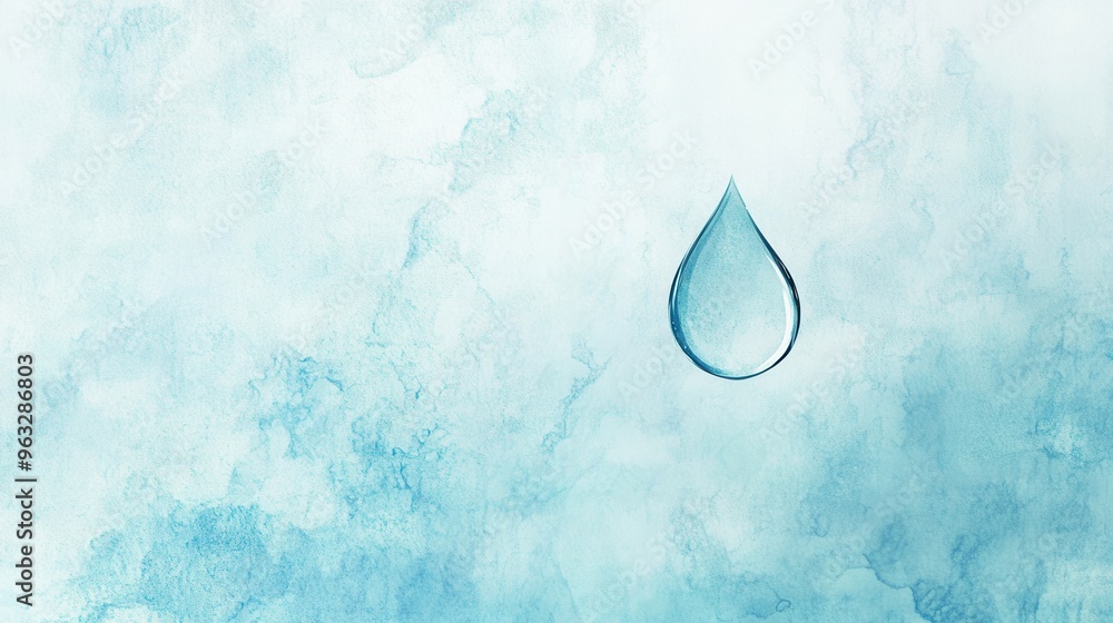 Poster a minimalistic design showcases a single drop of water, embodying hydration and freshness against a 