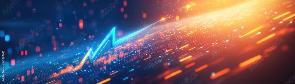 Poster dynamic abstract background with vibrant colors and glowing lines, perfect for technology and digita