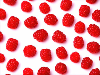 raspberries isolated on white background