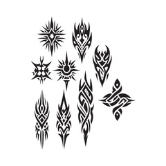 Tribal butterfly tattoo in a white background