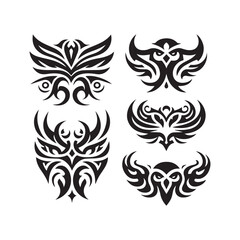 Tribal butterfly tattoo in a white background