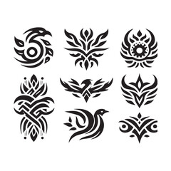 Tribal butterfly tattoo in a white background