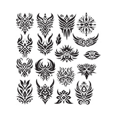 Tribal butterfly tattoo in a white background