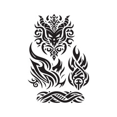 Tribal butterfly tattoo in a white background