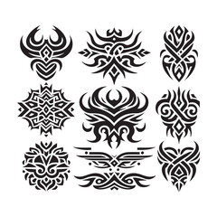 Tribal butterfly tattoo in a white background