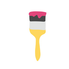 Cute paintbrush vector cartoon