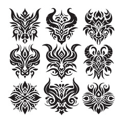 Tribal butterfly tattoo in a white background